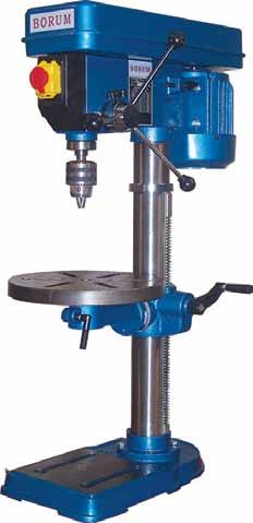 drilling capacity: 16mm Chuck: 16mm Swing: 350mm Table diameter: 290mm Max. distance spindle to table: 443mm Max.