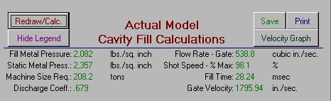 gate area d) Actual hydraulic head pressure measured during cavity fill e) Actual hydraulic rod pressure measured during cavity