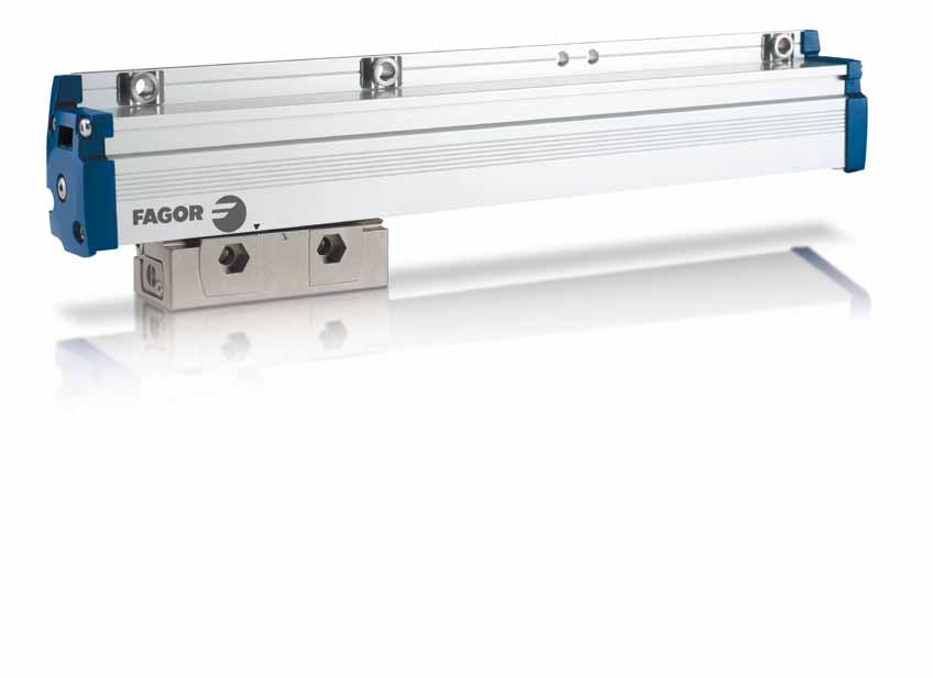 A B S O L U T E G2A series L I N E A R Linear encoder with small reader head, air intake and connector at both ends, with threaded head for different mounting options without the need for nuts.