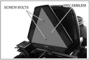 Remove the SMV emblem by removing the two M6 x 16 bolts from
