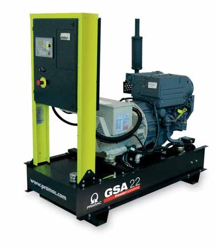 INDUSTRIAL GENERATORS OPEN SET GSA SERIES CONSTANT POWER SUPPLY The GSA generators provide peaceofmind: with a greatly extended running time, these sets offer a professional solution against mains