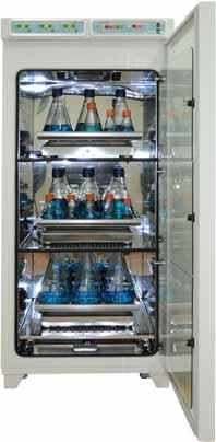 CO 2 Incubators with integrated orbital shakers All versions: Temperature range: ambient + 5 C to 60 C Uniform temperature distribution inside the incubators CO 2 range: 0 to 20 % (infrared CO 2