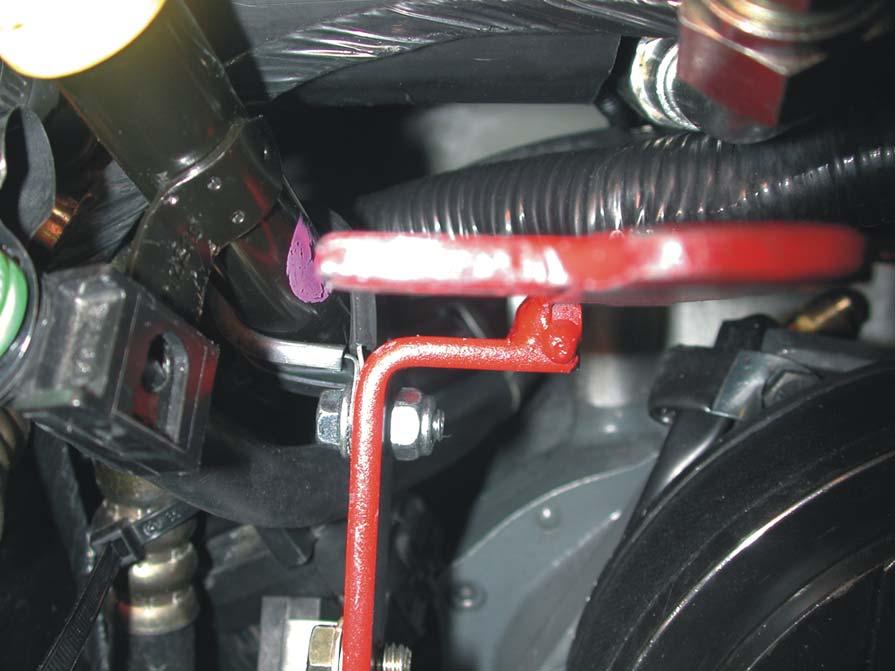 Figure 3.7 Dipstick attached with P-clamp 4. Fasten the electrical connector ends together and secure them in place with nylon ties. Ensure all connectors are tied back away from the compressor body.