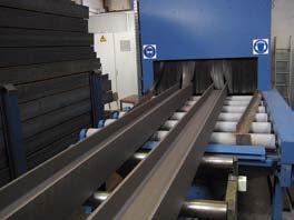 clean metal plates and profiles in a continuous through feed process. Ficep offers a variety of roller conveyors for different uses and work speeds.