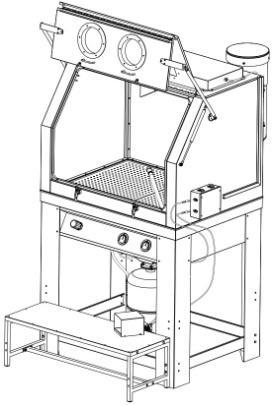 ASSEMBLY, OPERATION & PREVENTATIVE MAINTENANCE 1. FEATURES The Borum Industrial Sandblasting Cabinet perfectly combines the traditional sandblasting cabinet with an abrasive blaster tank.