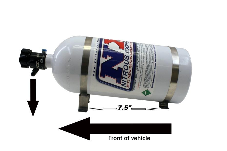 MOUNTING THE BOTTLE The nitrous bottle should be mounted in the trunk area or outside of the passenger compartment.