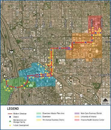 Tucson Streetcar Project Proposed Development 8,733,087 sq ft Mixed