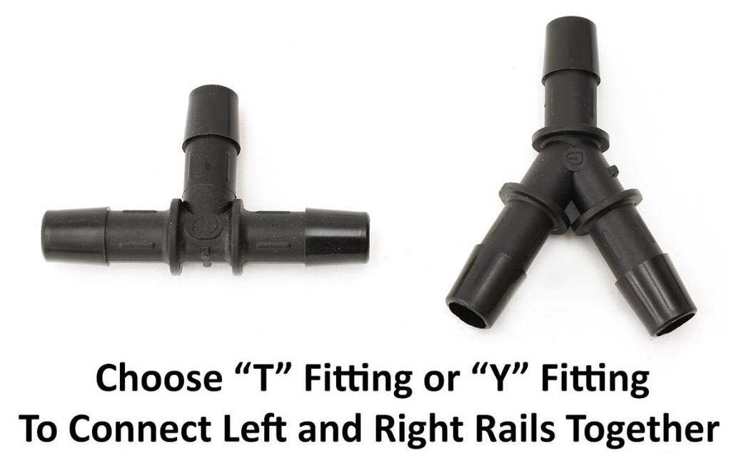 7. Install 3/8 Fuel injection hose to larger fitting that passes straight through junction block (marked as FEED) and route hose to lower set of fuel hoses (connected to FEED on each rail).