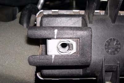k. Remove two silver clip nuts from radiator and install two kit clip nuts on radiator. Radiator Silver Clip Nut p.