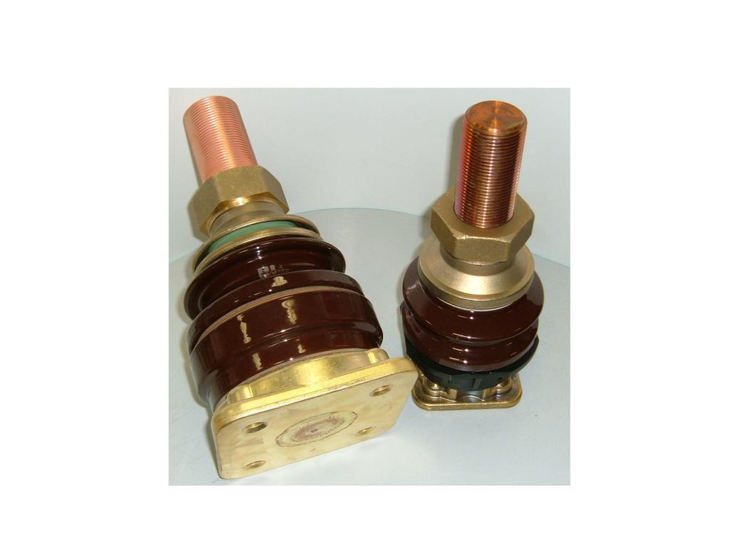 ED 18 & 20 - drg 7300 & 7314 Voltage rating 1 kv Current rating 1800 & 2000 A Nominal creepage distance 80 mm Brass rods& copper rods Two design of the oil side connection: - ED-N/20, 2000 A, Copper