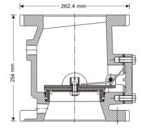 The valve has both flanged inlet and outlet, and is to be installed ver cally on a wet pipe sprinkler system, and has capability of ini a ng the required alarm through a water motor alarm or an
