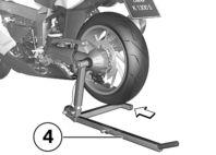 Then press the grip down to the ground. To ensure a secure position, install lever 4 on the short side of the stand.
