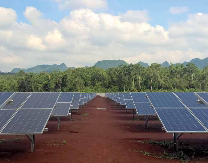 The 18 MWp solar unit in Kanchanaburi Province. of Energy Co. Ltd. A total of 500 kilometres of these waterproof solar cables have already been sold in Thailand.
