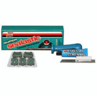 permanent repair, use the REMA TIP TOP patches corresponding to the valid repair chart 1 Clasp knife 1 Inserting tool car/truck 1 Manual 510 3304 510 3304 SUPER SEALASTIC TT 650, workshop kit 1 1 510