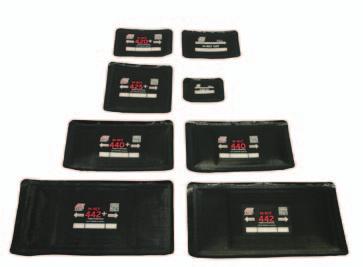Repair and sealing material for tyres and tubes RADIAL repair patches M-RCF repair patches, series 400 Repair patches for durable repairs to radial car and truck tyres Cementless application with
