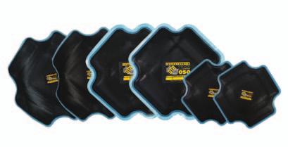 Repair and sealing material for tyres and tubes CROSS-PLY repair patches CROSS-PLY repair patches, series PN-OTR 512 2000 512 2017 512 2024 512 2031 512 2048 512 2055 CROSS-PLY repair patches, series