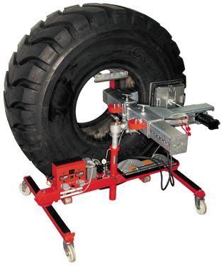 Suitable for most radial and bias-ply, agricultural or OTR/EM tires up to size 6.00-5. The Thermopress EM II can be moved anywhere in the shop or to the job site.