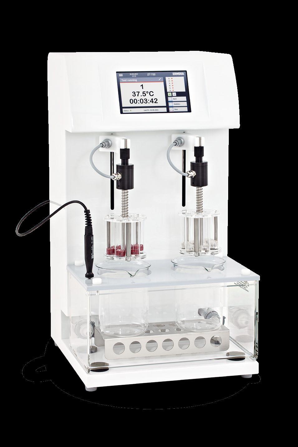 Automated disintegration tester with touch ZT 720 series The ERWEKA ZT 720 series automatically determines the disintegration time of samples by using a unique system of magnets and sensors.