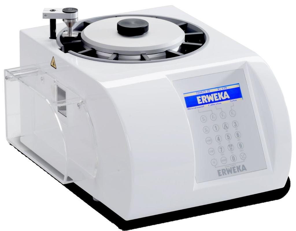 Semi-automated tablet hardness tester TBH 425 Overview The ERWEKA TBH 425 is a tablet hardness and combination tester for half-automatic measuring of up to 10 samples.