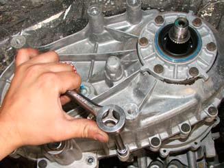 3. Locate the 7/8 hex nut detent plug that is below the sector shaft.
