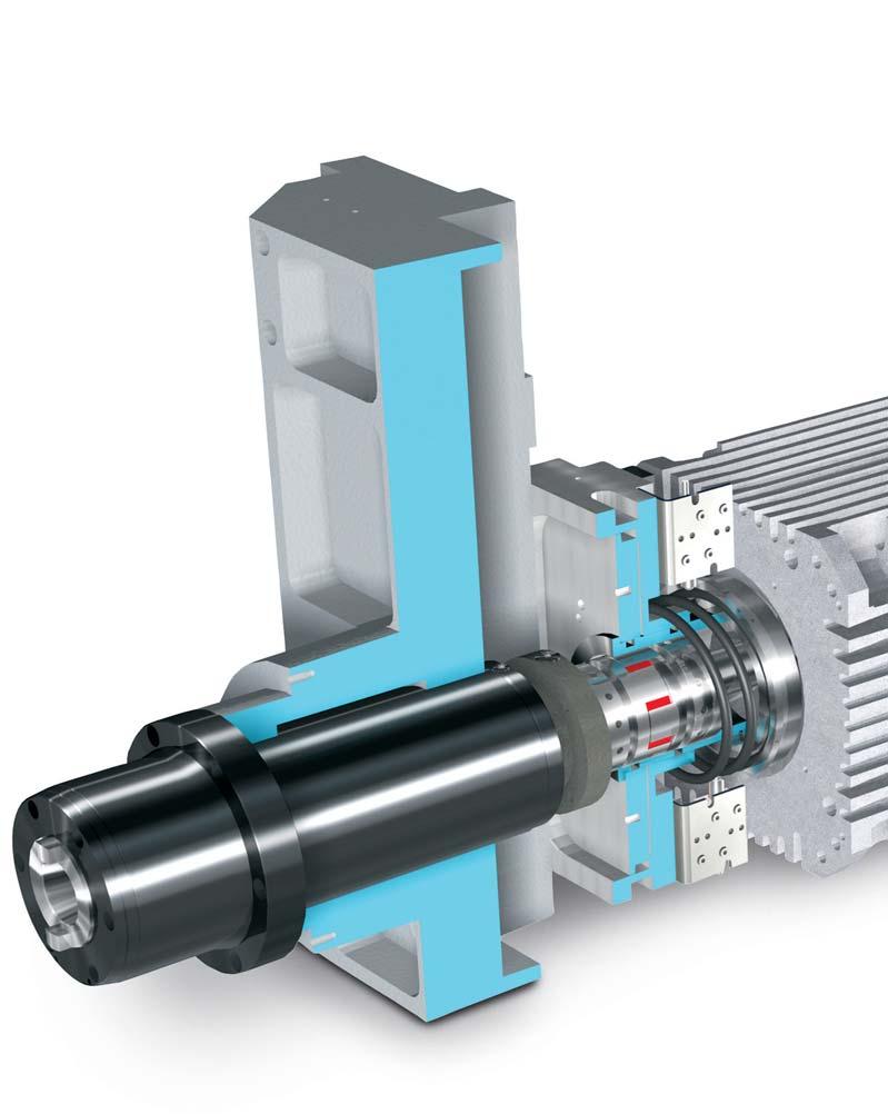 10 Main Spindle Features 40-Taper Inline Direct-Drive Spindle and Motor Unit The most advanced Haas spindle design is our innovative inline direct-drive spindle that is coupled directly to the motor.