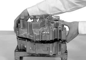of the left crankcase except the oil passage area as shown.