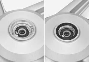 TOOLS: Driver 07749-0010000 Attachment, 37 x 40 mm 07746-0010200 Pilot, 12 mm 07746-0040200 BEARING DRIVER ATTACHMENT PILOT Do not get grease on the brake disc or stopping power will be reduced.