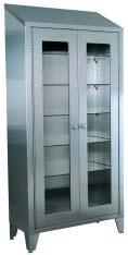 Cabinet SS7816 Storage and Supply Cabinet Two hinged glass-paneled doors, T-handle lock, five adjustable glass