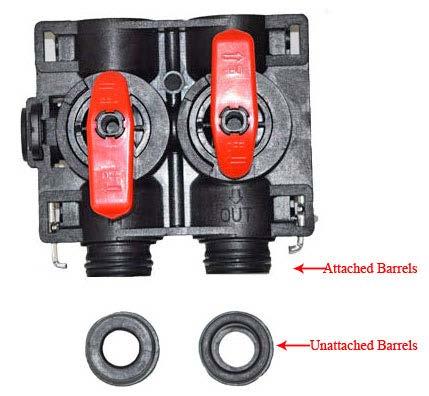 Fig 5: 5900e Bypass with Barrels Fig 6: Bypass with steel mounting clips Assemble the bypass valve: 8. When you remove the bypass valve from the box, the valves are in the open position.