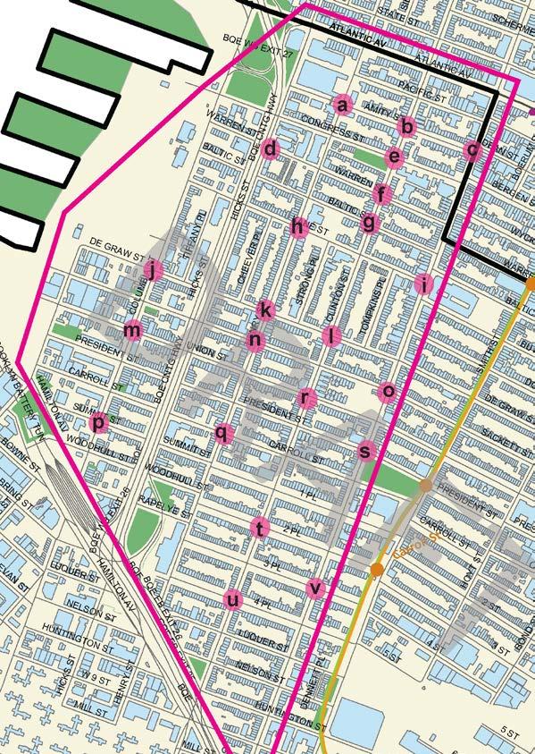 PILOT IMPLEMENTATION Carroll Gardens carshare pilot zone DOT created an illustrative map of 22 feasible/potential locations to solicit input from CB 6 and the public.
