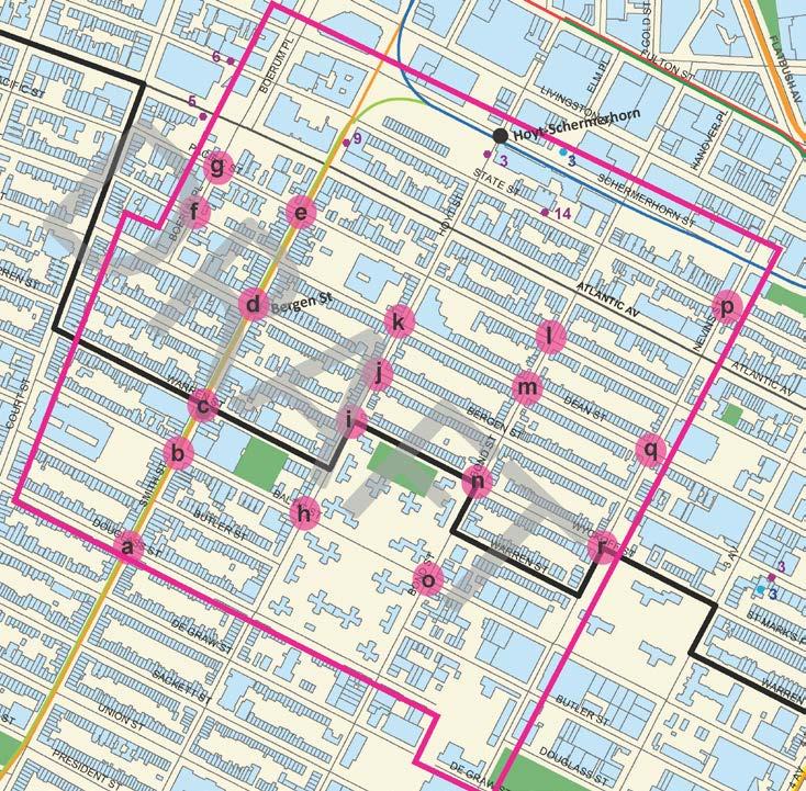 PILOT IMPLEMENTATION Boerum Hill carshare pilot zone DOT created an illustrative map of 18 feasible/potential locations to solicit input from CB 6 and the public.