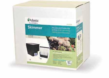 Atlantic Retail Skimmer Models Feature: Super Flow weir doors for maximum surface cleaning Designed to be easily camouflaged with natural materials and plants Rugged high-density