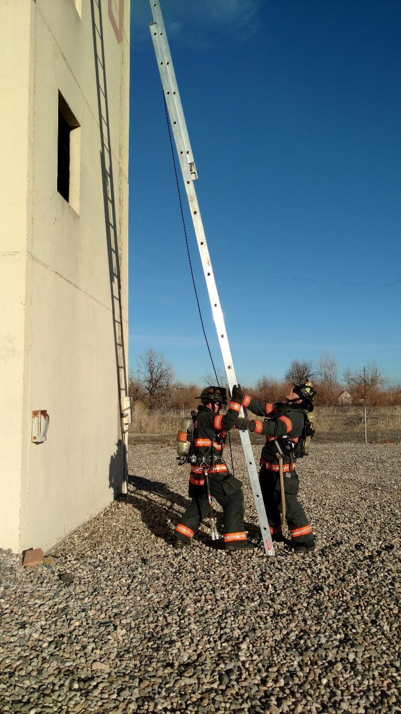 #7 The Firefighters will use a controlled method to place the ladder into the building. The firefighter in charge will say place ladder.