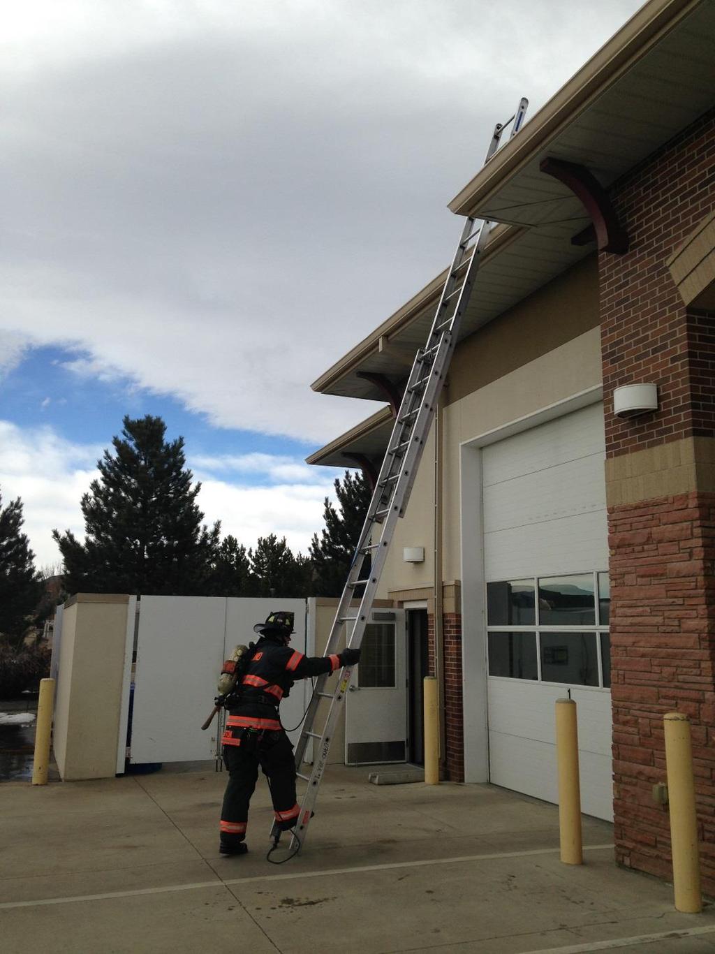 #6 Place the ladder into the building in a controlled manner. (Figure 27).
