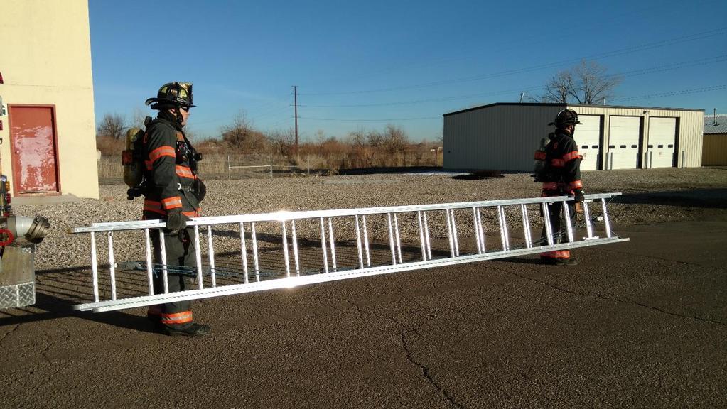 Task #1 Two Person Carry & Raise of a 24-35 extension ladder.