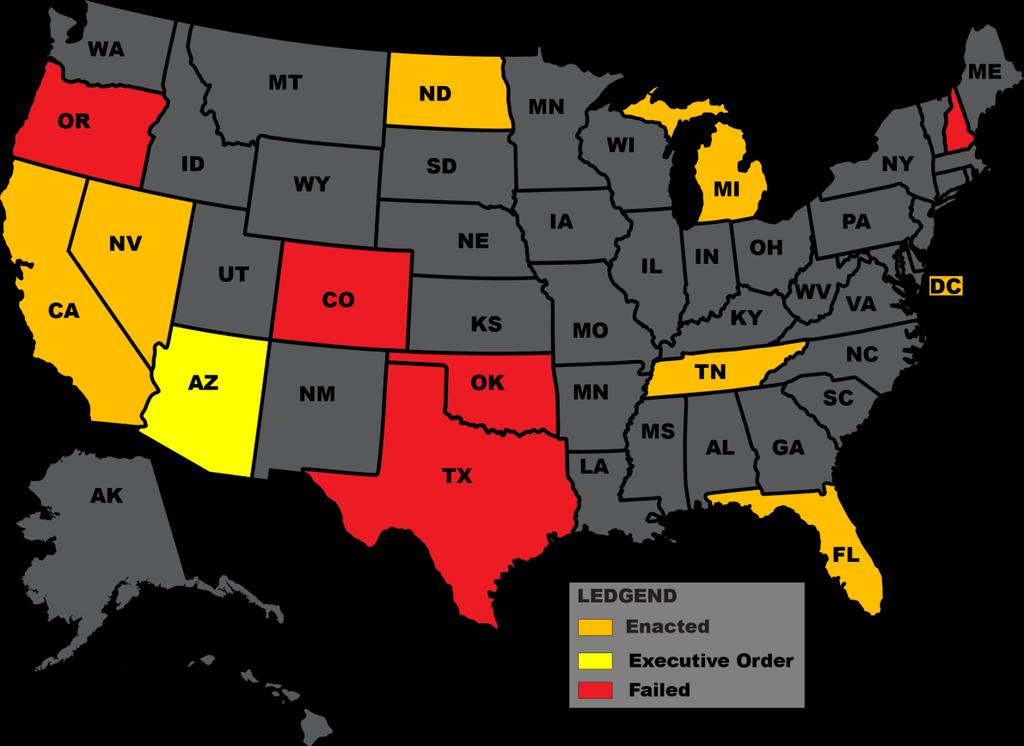 AV Legislation States with Enacted AV Legislation Sixteen states