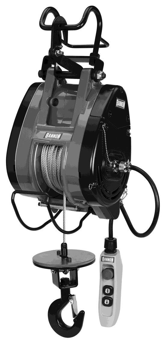 Electric Hoist 1100-Lb. Capacity Owner s Manual WARNING: Read carefully and understand all ASSEMBLY AND OPERATION INSTRUCTIONS before operating.