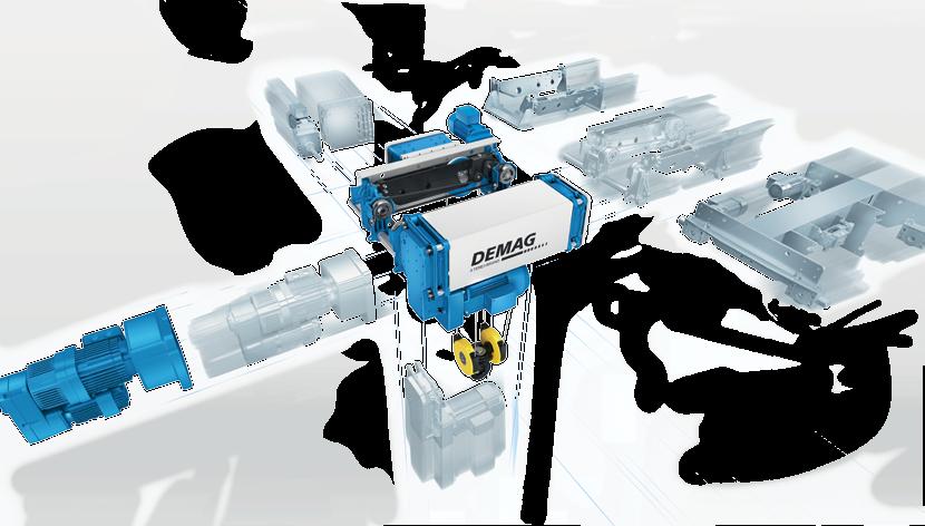 Modular and versatile 41460 Benefit from unparalleled versatility: we offer you the perfect solution to meet your individual needs with our new Demag DMR modular rope hoist.