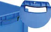 Double base Double base containers take loads of up to 50 kg and only have a minimum Hinged lids Fitted with hinged lids that are suited