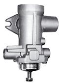 The valve can be fastened directly to the flange facing of the trailer brake valve. The pressure is set by means of the adjusting screw at the bottom of the valve.
