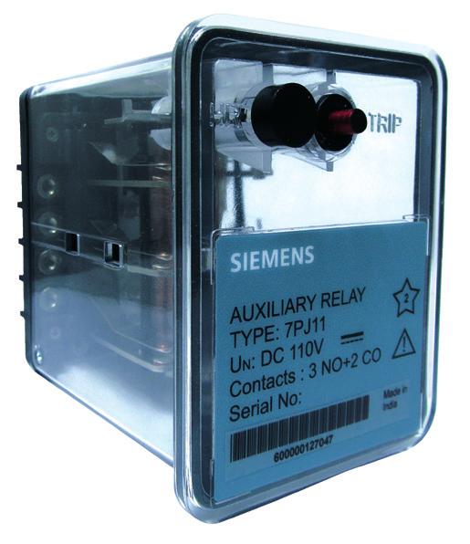 Shown below, Description Auxiliary relay and Trip Relay is an electro-mechanical relay that operates on attracted armature principal designed to IEC60255.