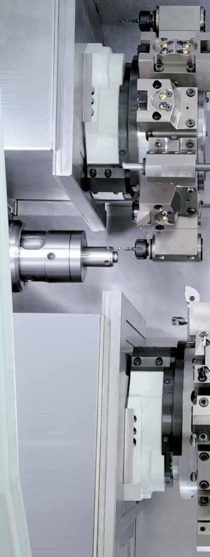 Generous machining area to B436Y2 Spindles The B436Y2 is equipped with two liquid cooled