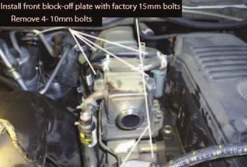 If pick-up model install front block off plate with factory 15mm