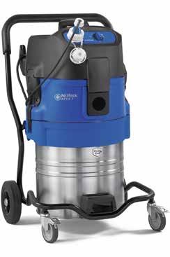 The ultimate sump pump vacuum, it separates solids into a stainless-steel basket inside the canister while liquids are simultaneously discharged through a fire hose.