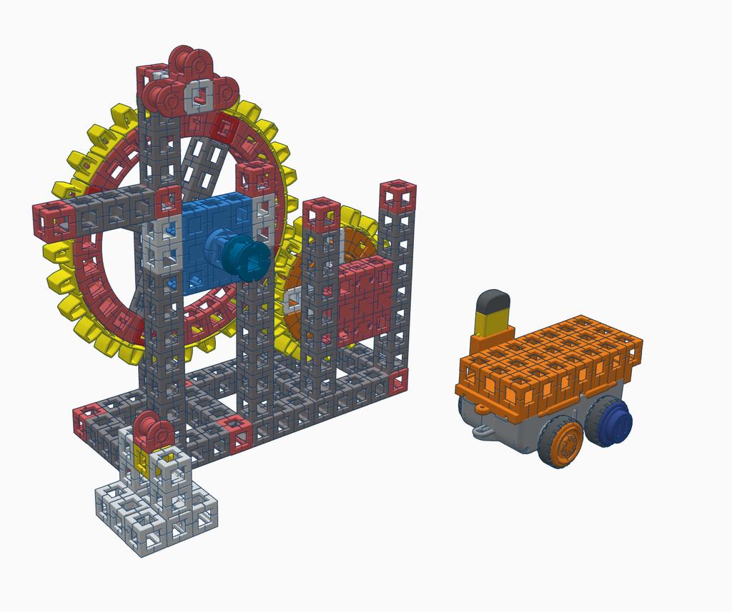 Analyzing: Gear Train Lift Simple Machines/Mechanisms There are several simple machines and mechanisms at work in the gear train lift.