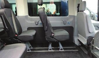 people in wheelchairs with comfort and safety. Transit Wheelchair can be upfit with a traditional fixed seating layout, or with SmartFloor for maximum flexibility.
