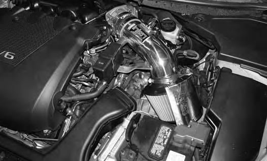 Once you have adjusted the entire air intake system, continue tighten the clamp around the heat-shield.