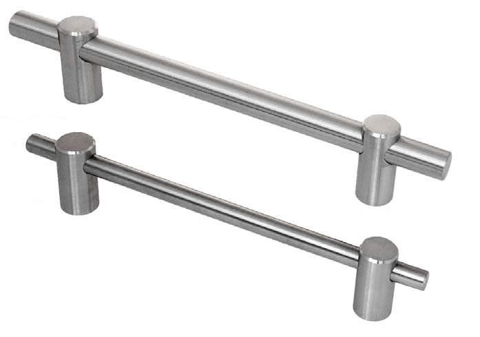Brushed Stainless Steel 8000 - Ø8 & 12000 - ø12 Adjustable Pedestal Pulls 12000 Series 8000 Series Both pedestals adjustable along length of product.
