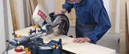 Machinery EMS1426L 254 mm (10 ) Mitre Saw with Laser Exactline Laser Technology for improved accuracy when cutting Ergonomically designed handle for improved comfort 10 negative bevel for greater