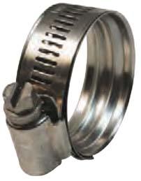 screw design: 5/16 hex slotted hex head all clamps sold 10 per box band, saddle, housing: stainless steel Style DL: screw: plated carbon steel Style DLS: screw: 410 stainless steel Width Hose OD